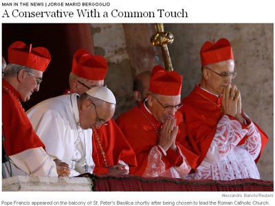 Imagen del artículo sobre el nuevo Papa publicado por The New York Times.