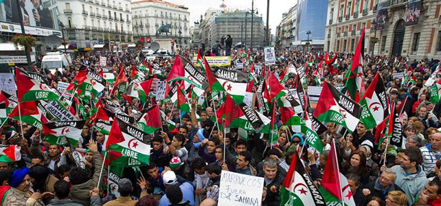Manifestación en Madrid de noviembre de 2010 en apoyo de un Sáhara libre.