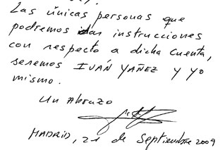 La carta de Bárcenas a un banco permitiría cotejar su letra con las cuentas B del PP