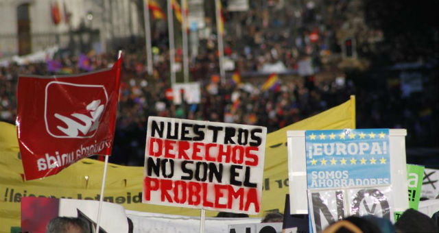 Pancartas de la 'marea ciudadana' que tuvo lugar en Madrid el pasado 23 de febrero. JAIRO VARGAS