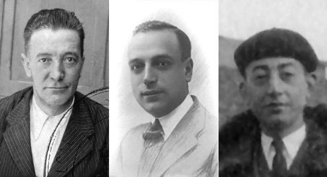 De izquierda a derecha: Alfredo Miguel Plaza, Eduardo Aparicio y Avelino Martín Cascón. Los tres fueron asesinados en Ciudad Rodrigo en diciembre de 1936