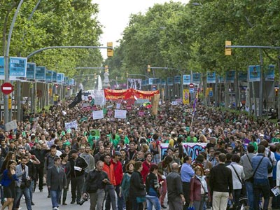 Manifestación en Barcelona este domingo/Efe