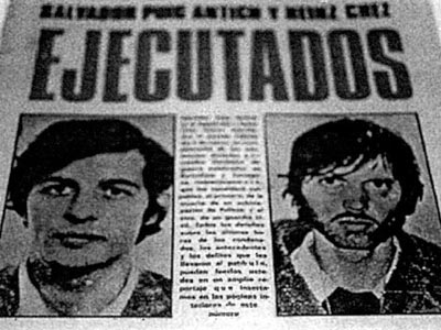 La noticia de la ejecución de Puig Antich y Heinz Chez, en 1974.