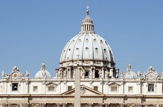 La cúpula de la basílica de San Pedro, en la ciudad del Vaticano.
