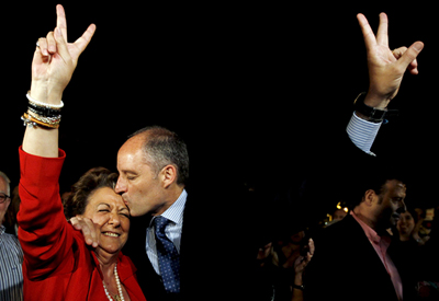 Rita Barberá y Francisco Camps, en un acto electoral.