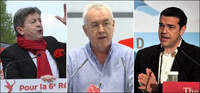 Jean-Luc Mélenchon, Cayo Lara y Alexis Tsipras, se reunirán esta semana en Madrid.- EFE, AFP