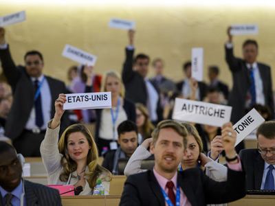 Los delegados durante una votación en la ONU.- AFP