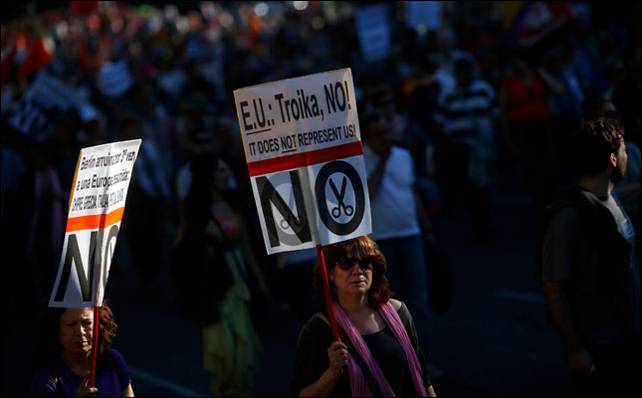 Manifestación en Madrid contra la troika el pasado 1 de junio.- Reuters