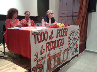 Elena Ortega, Mikel Jiménez y Carlo Frabetti en la presentación de UPK. PÚBLICO