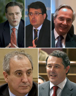 Alfredo Prada, Juan José Matarí, Pedro Gómez de la Serna, Juan Carlos Vera y José María Michavila.