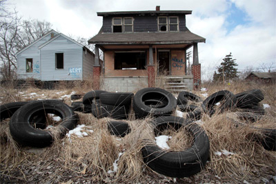 Una casa abandonada en Detroit.