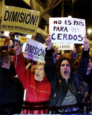Manifestación contra la corrupción en Madrid.