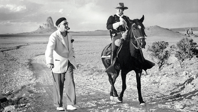 El director John Ford con John Wayne, en un rodaje.