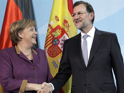 Angela Merkel y Mariano Rajoy, en un encuentro en La Moncloa.