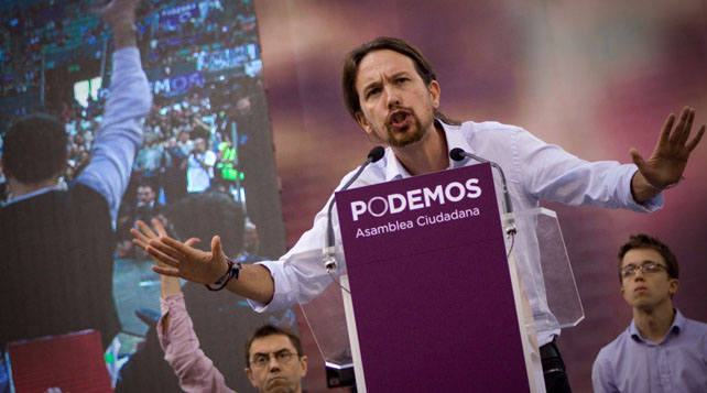 El líder de Podemos, Pablo Iglesias, en una de sus intervenciones en la Asamblea Ciudadana de este fin de semana.