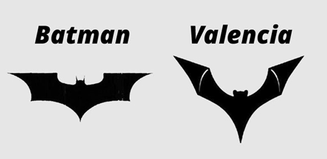 El murciélago de Batman y la variante que el valencia quiere registrar.