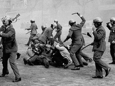 Represión policial en Barcelona durante la dictadura franquista.