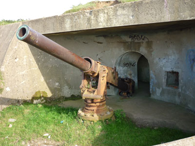 Un cañón de la fortificación vizcaína en la que trabajaron esclavos del franquismo y que hoy se encuentra abandonada.