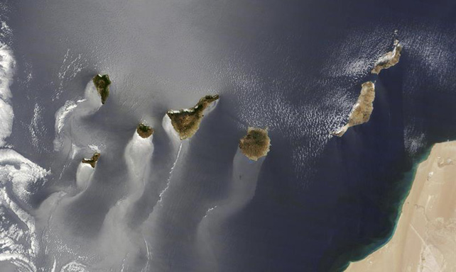 Fotografía facilitada por la NASA de la imagen de las Islas Canarias que los seguidores de la NASA en internet han elegido como foto del año.