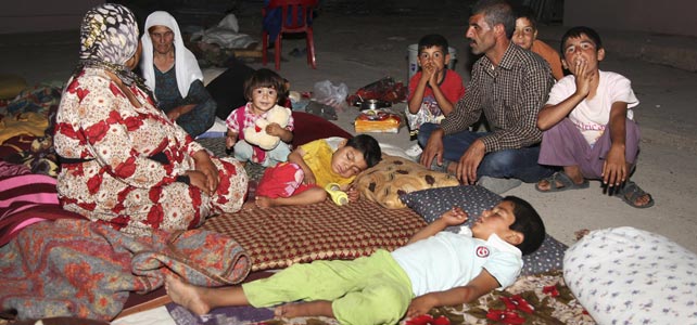 Yazidíes desplazados en Mosul