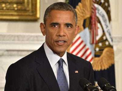 El presidente estadounidense, Barack Obama, comunicando a su país desde la Casa Blanca que autoriza ataques aéreos en Irak.