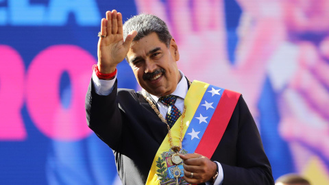 Nicolás Maduro, durante su investidura. Nicolás Maduro, durante su investidura.