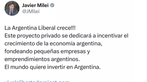 Captura de tela 2025-02-15 105525 Tweet do presidente argentino Javier Milei, no qual promoveu a criptomoeda relacionada a golpes on -line. O presidente já apagou o cargo.