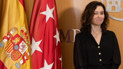 La presidenta de la Comunidad de Madrid, Isabel Díaz Ayuso, en la Asamblea de Madrid, a 28 de enero de 2025, en Madrid.