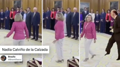 El despiste de Nadia Calviño, reinterpretado por un tuitero.