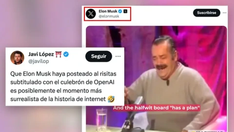 El tuit de Elon Musk con el risitas que ha sorprendido en todo el mundo.