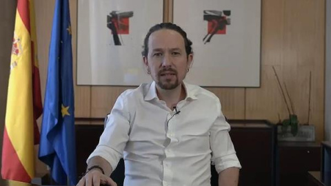  Captura de vídeo publicado en Twitter, del vicepresidente segundo del Gobierno español y líder del partido de izquierda Podemos, Pablo Iglesias. EFE/ Twitter