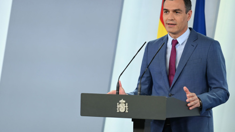  El presidente del Gobierno, Pedro Sánchez, anuncia los cambios que incluye la nueva remodelación del Ejecutivo, en el Complejo de la Moncloa, a 10 de julio de 2021, en Madrid (España).- EUROPA PRESS