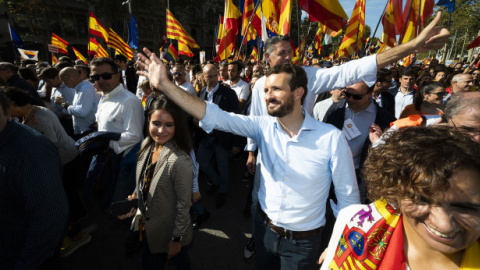 Pablo Casado, presidente del PP, en la manifestación de Sociedad Civil Catalana de 2019.- PARTIDO POPULAR