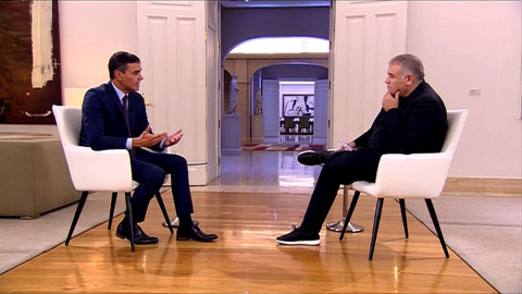 Pedro Sánchez, presidente del Gobierno, entrevistado por Antonio García Ferreras para La Sexta en 2020. ATRESMEDIA