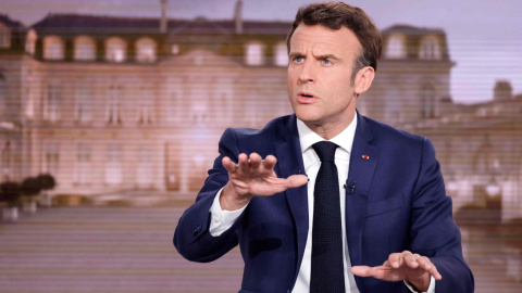  Macron durante su participación en un programa de la televisión francesa en el período de campaña electoral.- Ludovic Marin / AFP / dpa