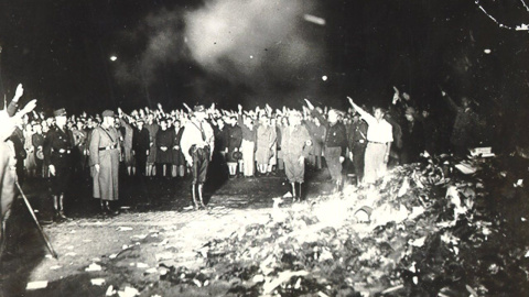 Quema de libros en la Alemania nazi.