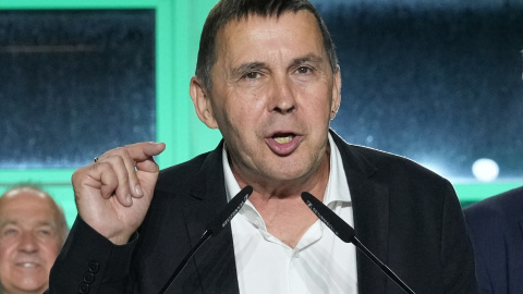  El coordinador general de EH Bildu, Arnaldo Otegi, durante el seguimiento de la jornada electoral de los comicios generales en sede de EH Bildu, a 23 de julio de 2023, en San Sebastián, Guipúzcoa, País Vasco (España). Unanue / Europa Press