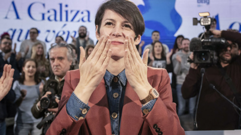  La candidata del BNG a la Xunta, Ana Pontón, en un mitin en Ourense. / Brais Lorenzo (EFE)