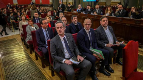  Los condenados del procés, durante el juicio en el Tribunal Supremo. Foto: EFE