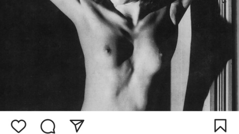 Captura de Instagram de la cuenta de Cristina Fallarás. Patricia Highsmith aparece con el pecho desnudo