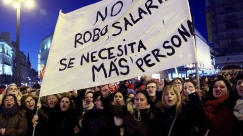 Una protesta laboral contra las condiciones en una residencia de ancianos. Imagen de archivo.- EFE