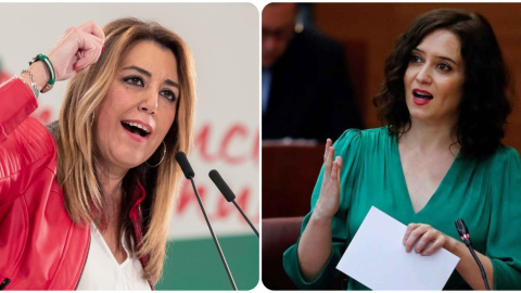  Susana Díaz, a la izquierda, y Isabel Díaz Ayuso, a la derecha. Imágenes tomadas de EFE