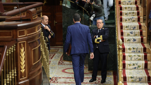 El presidente del Gobierno, Pedro Sánchez, durante una sesión de control al Gobierno, en el Congreso de los Diputados, a 24 de abril de 2024, en Madrid (España).- Jesús Hellín / Europa Press