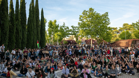 Estudiantes se manifiestan en apoyo a Palestina en la Universidad Complutense de Madrid (UCM).-David Canales / SOPA Images via ZU / DPA