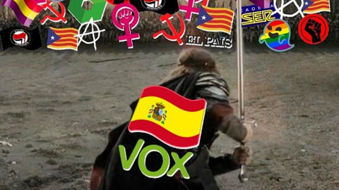  Montaje publicado por el partido de extrema derecha Vox en sus redes sociales