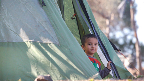 Niño en el campo de refugiados de Lesvos, Grecia / Steve Evans (CC BY-NC 2.0)