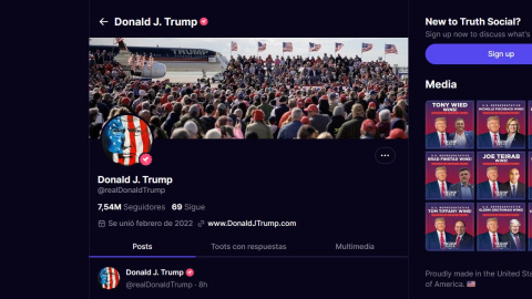 Captura de pantalla de la cuenta de Trump en Truth Social.