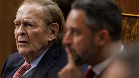  Ramón Tamames durante la segunda sesión de la moción de censura, en el Congreso de los Diputados, a 22 de marzo de 2023, en Madrid. Eduardo Parra / Europa Press