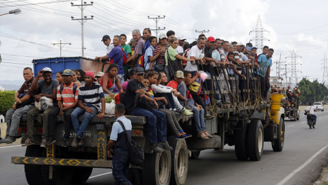 Migrantes venezolanos de camino a Estados Unidos, en una imagen de julio de 2022. - EP | Juan Carlos Hernández