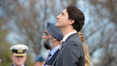 Justin Trudeau, primer ministro de Canadá, durante un acto de homenaje. Foto: Marvin Lynchard / Gobierno de Canadá.